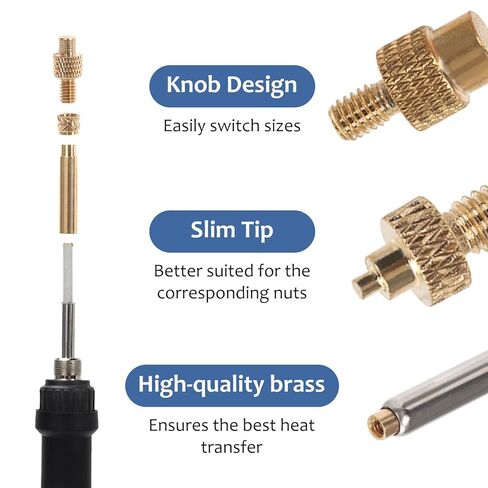مجموعة أدوات إدخال الحرارة من BestYiJo مع 60 وات ديجيتا للبلاستيك، أطراف إدخال M2-M8 لإصلاح البلاستيك والمشروعات اليدوية | مثالية للهواة والمهندسين in Kuwait