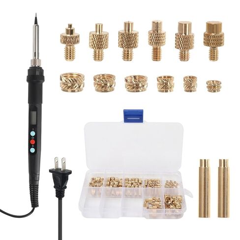 مجموعة أدوات إدخال الحرارة من BestYiJo مع 60 وات ديجيتا للبلاستيك، أطراف إدخال M2-M8 لإصلاح البلاستيك والمشروعات اليدوية | مثالية للهواة والمهندسين in Kuwait