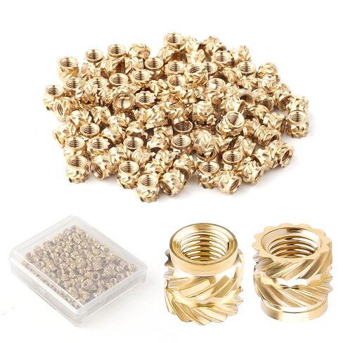 100pcs 3D Printing Brass Nuts, M3x4x5mm M3 Threaded Insert Knurled Brass Nuts Female Thread Knurled Heat Embedment Nut for 3D Printing Parts Loptop Automotive Plastic Shell in Saudi Arabia