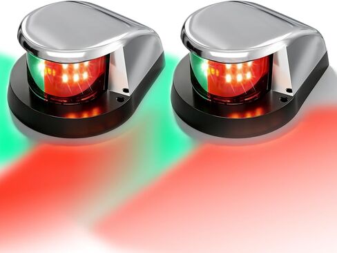 أضواء الملاحة بالقارب، LED البحرية باللونين الأحمر والأخضر، مقاومة للماء IP65، متوافقة مع 12 فولت مع العائم، Skiff، اليخوت، المراكب الشراعية، قوارب الصيد، القوارب السريعة، والقوارب الصغيرة (حزمة فضية واحدة) in Kuwait