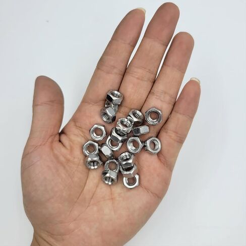 60 قطعة M6-1 مجموعة متنوعة من صامولة سداسية من الفولاذ المقاوم للصدأ 304(18-8) صامولة سداسية مترية للبراغي، لمسة نهائية لامعة، خيط كامل (M6) in Kuwait