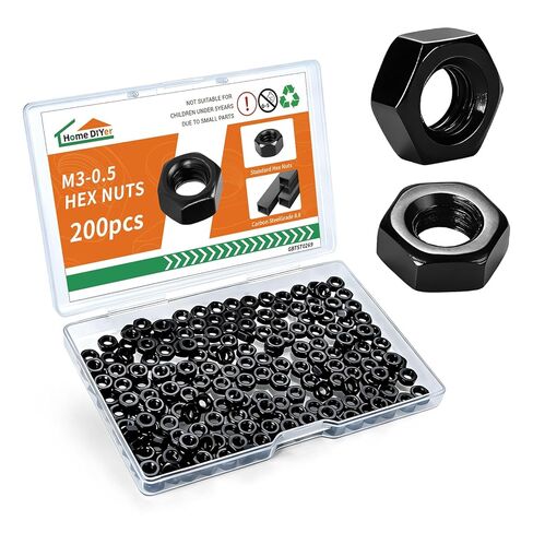 M6-1.0 Hex Nuts 100PCS, Carbon Steel Grade 8.8 Black Oxide, Metric M6 Hex Nut Kit, Small Hex Nuts for DIY Repair & Fastening-Home DIYer in Saudi Arabia