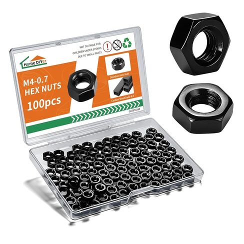 M6-1.0 Hex Nuts 100PCS, Carbon Steel Grade 8.8 Black Oxide, Metric M6 Hex Nut Kit, Small Hex Nuts for DIY Repair & Fastening-Home DIYer in Saudi Arabia