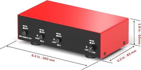 2-Channel 48V Phantom Power Supply, Microphone Phantom Power Supply, Dual XLR Input/Output, with 3.5mm Audio Cable, for Mic Preamp, Condenser and Shotgun Microphones, Recording Studios in Kuwait