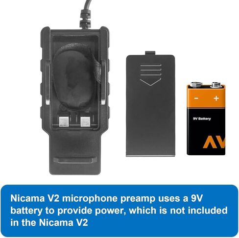 Nicama Microphone Preamp with 48V Phantom Power Supply for iPhone iPad DSLR Camera, XLR Female to 3.5mm TRS, TRRS Adapter for Shotgun or Condenser Rode Sennheiser Microphones in Kuwait