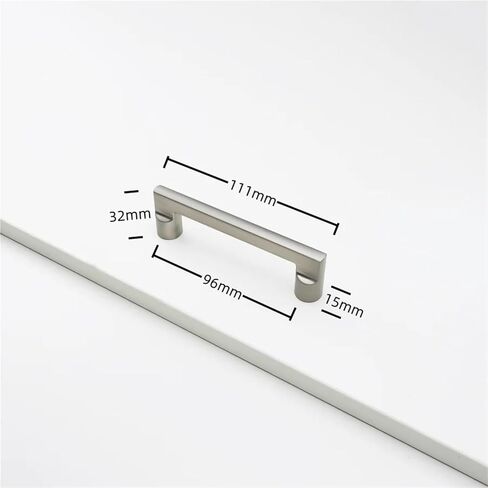 Silver Furniture Handle for Drawer Kitchen Cabinets Home Hardware Handles 1Pcs(007-Silver-C96mm) in Kuwait