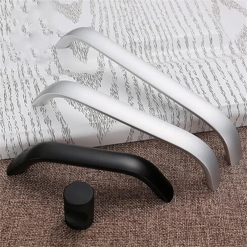 Aluminium Alloy Black Cabinet Kitchen Handles Drawer Pulls Furniture Handle Hardware 1Pcs(Silver,Hole Pitch 224) in Kuwait
