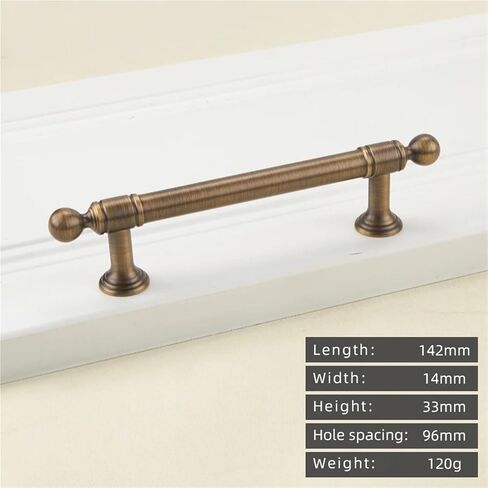 خزانة مطبخ ذات مقبض طويل من النحاس العتيق بتصميم عتيق درج نحاسي 1 قطعة (8819-96-Antique) in Kuwait