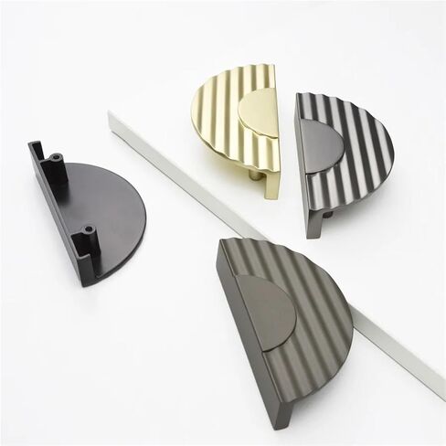 Semicircle Solid Cabinet Handles Zinc Alloy Wardrobe Door Kitchen Closet and Drawer 1Pcs(Brushed Nickel-C64mm) in Kuwait