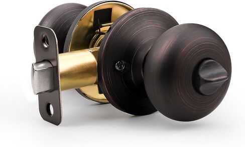 Probrico Privacy Door Knobs Black Finish, 4 Pack Standard Interior Door Handles with Privacy Locking Function, Flat Ball Knob for Bedroom in Kuwait