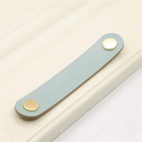 Soft Leather Kitchen Wardrobe Cabinet Drawer Handle Door Pulls Furniture 1Pcs(Blue-M) in Kuwait