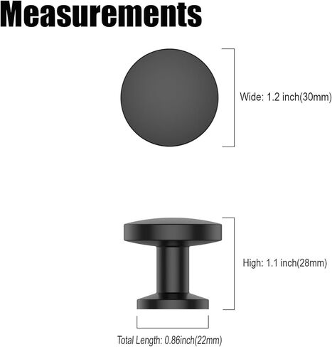 10 حزمة 1-1/5 بوصة (30 مللي متر) مقابض خزانة أسود ماتي مقابض خزانة المطبخ لخزانة أدراج المطبخ تسحب الأجهزة السوداء للخزائن in Kuwait