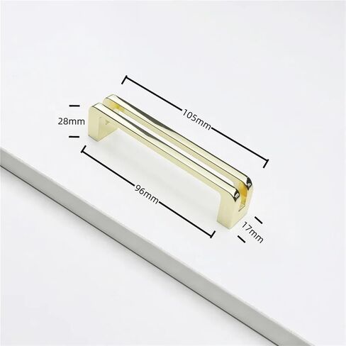 مقابض أبواب الخزانة من سبائك الزنك الصلبة لخزانة الملابس وتسحب الأجهزة بمقبض الأثاث 1 قطعة (ذهبي ساطع-C96mm) in Kuwait