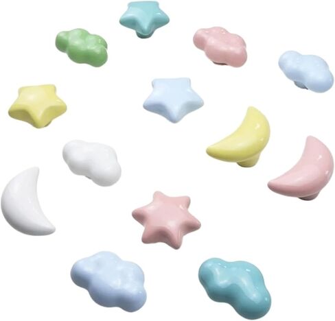 Room Cabinet Stars Clouds Moons Ceramic Furniture Cartoon Wardrobes Pulls Drawer Door 1Pcs(Cloud-Small-Pink) in Kuwait