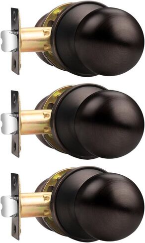 Probrico Round Brushed Nickel Passage Door Knobs Interior Door Handles for Hallway Closet, Keyless Passage Door Lock, 10Pack in Kuwait