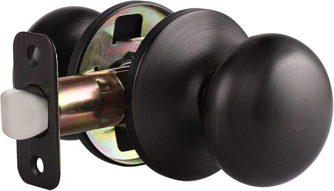 Probrico Classic Flat Ball Style Hall Closet Passage Door Knobs, Brushed Nickel Interior Door Handles, Non-Locking Knobs Without Keys, 3 Pack in Kuwait