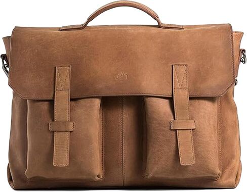 حقيبة Messenger من Velez Top Grain Leather للرجال - حقيبة كمبيوتر محمول 17 بوصة - أكياس الكمبيوتر المصنوعة يدويًا مصنوعة يدويًا in Kuwait