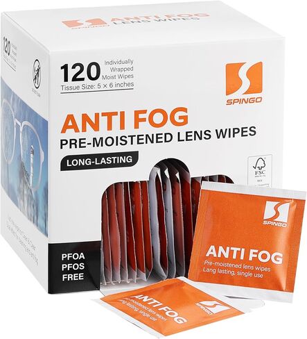 Anti Fog Wipes for Glasses, Pre-moistened Individually Wrapped Lens Wipes for Eyeglasses, Sunglasses, SKI Goggles, Face Shields, Lens Cleaner Wipes (120 Count) in Saudi Arabia