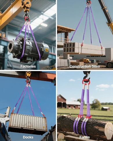 VEVOR Lifting Sling Straps, 2Pcs Two-Leg Polyester Bridle Sling with Hooks, 4400LB Capacity, 5Ft Heavy Duty Rigging Strap, Thickened & Wear-Resistant Webbing Slings for Engines Cranes Hoists Truck in Saudi Arabia