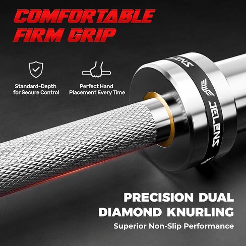7FT Bar Olympic Barbell, 1000lb Capacity Weight Bar for Strength Training, 2 Inch Strength Training Bar With Knurled Grip for Squats, Deadlifts, Presses, Rows, Curls in Saudi Arabia