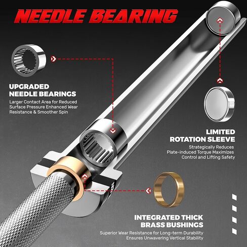 7FT Bar Olympic Barbell, 1000lb Capacity Weight Bar for Strength Training, 2 Inch Strength Training Bar With Knurled Grip for Squats, Deadlifts, Presses, Rows, Curls in Saudi Arabia
