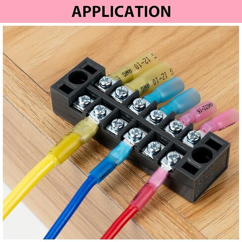 Sanuke 105Pcs 22-16 AWG - #8 Heat Shrink Ring Terminals 0.7mm Tinned Pure-Copper Marine Grade Waterproof Heat Shrink Wire Connectors Red in Kuwait