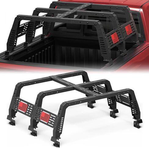 22.5" High Truck Rack with Bed Rails for Full Size Trucks Heavy Duty Overland Bed Rack for Toyota Tacoma 2005-2025, Tundra 2014-2025 for Bed Rail System in Kuwait