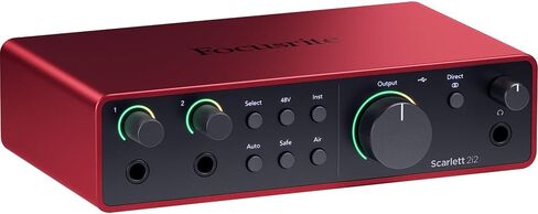 Focusrite Scarlett 2i2 Studio 4th Gen Audio Interface with Mic, Headphones Bundle with 2x Microphone Scissor Arm Stand + Pop Filter Wind Screen +2x Stand with Boom+ XLR 10' Male to Female 16AWG Cable in Kuwait