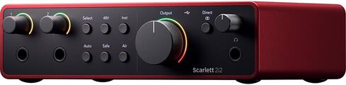 Focusrite Scarlett 2i2 Studio 4th Gen Audio Interface with Mic, Headphones Bundle with 2x Microphone Scissor Arm Stand + Pop Filter Wind Screen +2x Stand with Boom+ XLR 10' Male to Female 16AWG Cable in Kuwait