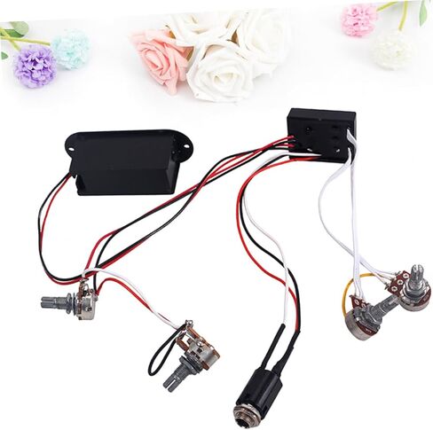 Totority 2 Band Equalizer Eq Preamp Circuit for Active Bass Pickup حجم نغمة التحكم في نغمة الجيتار مجموعة التقاط الأسلاك in Saudi Arabia