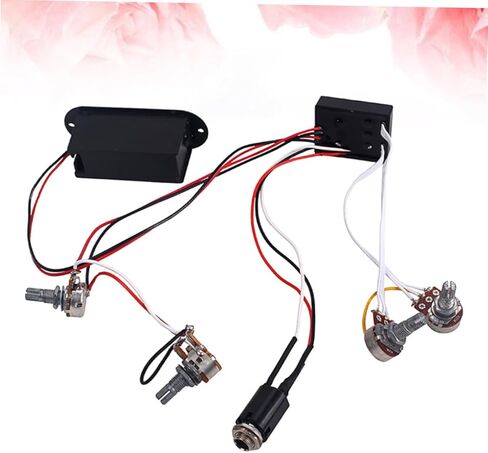 Totority 2 Band Equalizer Eq Preamp Circuit for Active Bass Pickup حجم نغمة التحكم في نغمة الجيتار مجموعة التقاط الأسلاك in Saudi Arabia