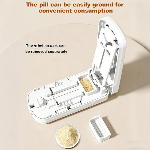 قطاعة حبوب منع الحمل 1/4 للحبوب الصغيرة، مقسم حبوب منع الحمل 1/2 1/3 للحبوب الصغيرة، شفرة من الفولاذ المقاوم للصدأ سهلة القطع للأقراص، كسارة حبوب محمولة سهلة الإمساك مع مساحة تخزين in Kuwait