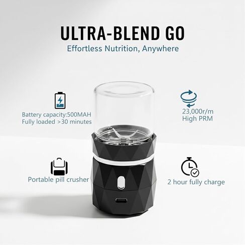 Electric Pill Crusher Grinder Pulverizer -Fine Powder with Stainless Steel Grinding Head for Multiple Large/Small Tablets & Vitamins - Travel-Friendly for Easy Cleaning in Saudi Arabia