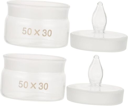 2pcs Glass Weighing Bottles Low Form 50x30mm Laboratory Glass Weighing Jars with Lids for Experiment Sampling and Accurate Measurement in Saudi Arabia
