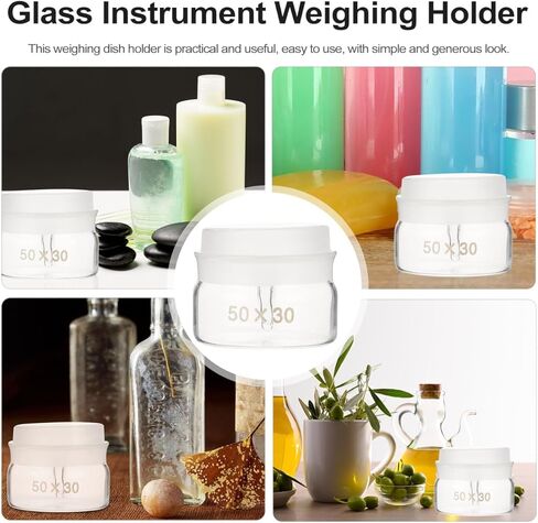 2pcs Glass Weighing Bottles Low Form 50x30mm Laboratory Glass Weighing Jars with Lids for Experiment Sampling and Accurate Measurement in Saudi Arabia
