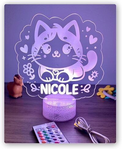 Personalized Night Light | Custom Name Nightlight for Kids | Nursery & Baby Room Decor | LED Color Changing Lamp | Children's Bedroom Gift | Perfect Birthday Gift for Girls & Boys (Dog) in Saudi Arabia