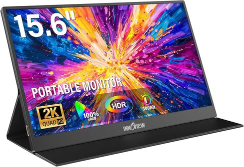 InnoView Portable Monitor Touchscreen 15.6" 1080P 10-Point Touch Screen Monitor Portable with Protective Sleeve Built-in Stand, 1200:1 HDMI USB C Travel Monitor for Laptop, PC, Mac, Phone, Switch in Kuwait