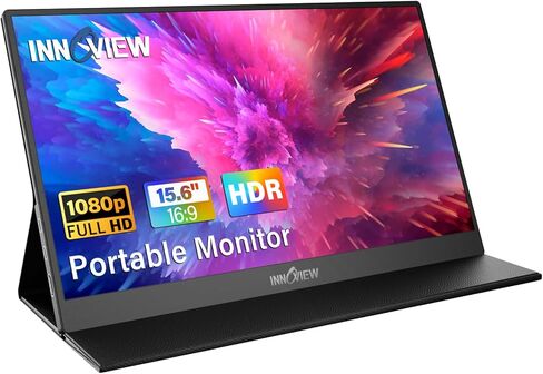 InnoView Portable Monitor Touchscreen 15.6" 1080P 10-Point Touch Screen Monitor Portable with Protective Sleeve Built-in Stand, 1200:1 HDMI USB C Travel Monitor for Laptop, PC, Mac, Phone, Switch in Kuwait