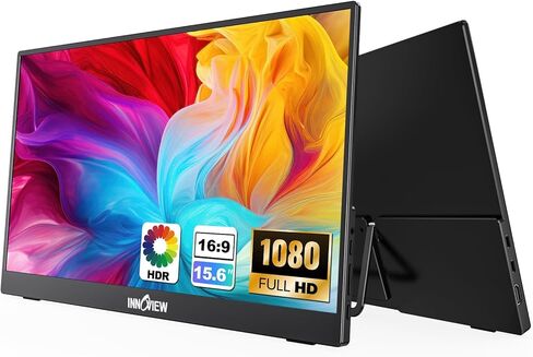 InnoView Portable Monitor Touchscreen 15.6" 1080P 10-Point Touch Screen Monitor Portable with Protective Sleeve Built-in Stand, 1200:1 HDMI USB C Travel Monitor for Laptop, PC, Mac, Phone, Switch in Kuwait