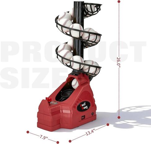 Furlihong 698TPCBH 4-in-1 Toss Machine for Baseball Tennis Pickleball and Cricket, Adjustable Height and Distance, Multi-Sport Training for Family and School Use in Kuwait
