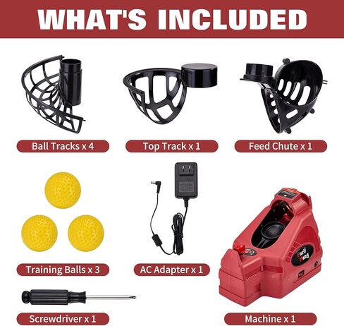 Furlihong 698TPCBH 4-in-1 Toss Machine for Baseball Tennis Pickleball and Cricket, Adjustable Height and Distance, Multi-Sport Training for Family and School Use in Kuwait