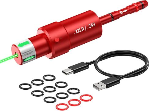 خرطوشة ليزر 2 في 1 مزودة بمنظار تجويف مناسبة لعيار 9 مم/38spl/40S&W/10 مم/45ACP/22LR/25 مم/27 مم، لممارسة التدريب على الرماية ومعايرة البصر، قابلة لإعادة الشحن in Kuwait