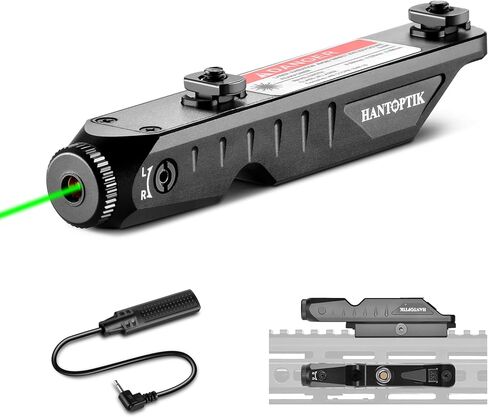 Hantoptik Green Tactical Laser Sight Compatible with M-Lok and Picatinny Rail,Increased a Remote Pressure Switch,IIIA Class Laser Output ≤5mw in Kuwait