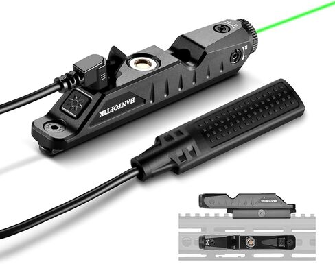Hantoptik Green Tactical Laser Sight Compatible with M-Lok and Picatinny Rail,Increased a Remote Pressure Switch,IIIA Class Laser Output ≤5mw in Kuwait