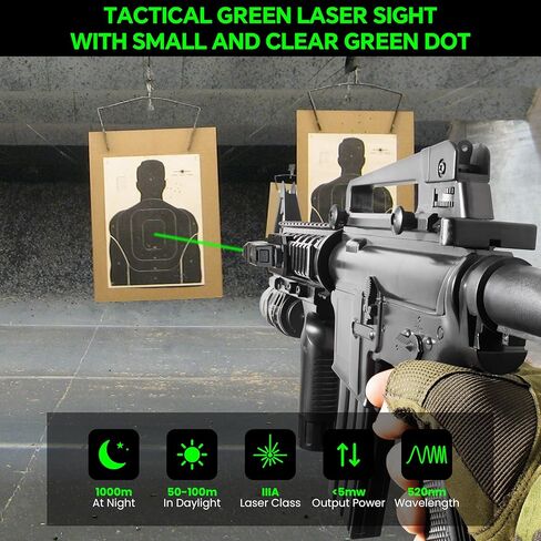 Hantoptik Green Tactical Laser Sight Compatible with M-Lok and Picatinny Rail,Increased a Remote Pressure Switch,IIIA Class Laser Output ≤5mw in Kuwait