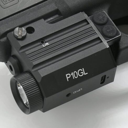 HiLight P10GL Pistol Green Laser Sight Combo مع 500 لومن مصباح يدوي USB قابل لإعادة الشحن للمسدسات المدمجة مثل Glock 19. Class IIIA <5mW in Kuwait