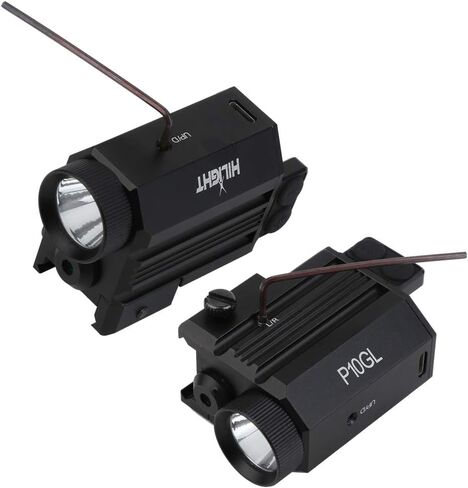 HiLight P10GL Pistol Green Laser Sight Combo مع 500 لومن مصباح يدوي USB قابل لإعادة الشحن للمسدسات المدمجة مثل Glock 19. Class IIIA <5mW in Kuwait