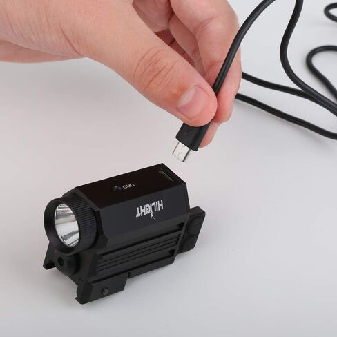 HiLight P10GL Pistol Green Laser Sight Combo مع 500 لومن مصباح يدوي USB قابل لإعادة الشحن للمسدسات المدمجة مثل Glock 19. Class IIIA <5mW in Kuwait