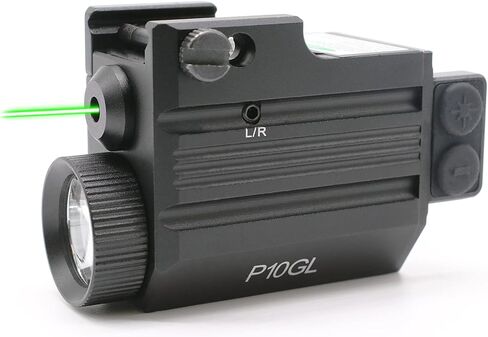 HiLight P10GL Pistol Green Laser Sight Combo مع 500 لومن مصباح يدوي USB قابل لإعادة الشحن للمسدسات المدمجة مثل Glock 19. Class IIIA <5mW in Kuwait