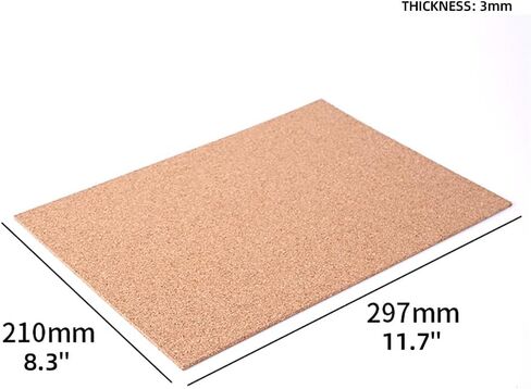 مجموعة ملاءات الفلين الطبيعي من Cpinmicn، مادة بناء مرنة بسمك 3 مم، 23.6 × 11.8 بوصة و11.7 × 8.3 بوصة، لنماذج الهندسة المعمارية ومشاريع تشكيل الطريق in Kuwait